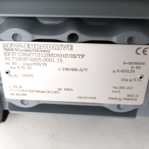SEW Getriebemotor KF37 DRM71S12BE05HF/IS/TF i=15,31 NOV