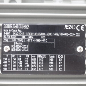 Siemens Niederspannungsmotor 1LE1001-1AB42-2FB4-Z NOV