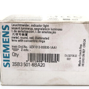Siemens Leuchtmelder 3SB3 501-6BA20 (4Stk.) OVP