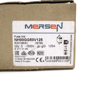 Ferraz-Shawmut/Mersen Sicherungseinsatz NH00GG50V125 500VAC 125A (3Stk.) OVP