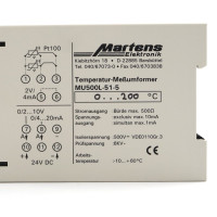 Martens Elektronik Temperatur-Messumformer MU500L-51-5 0-200°C GEB