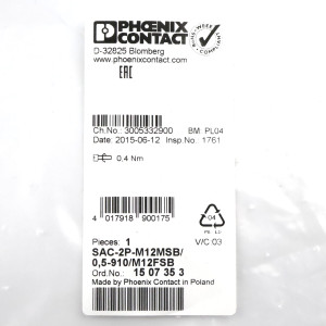 Phoenix Contact Bussystemkabel SAC-2P-M12MSB/0,5-910/M12FSB 1507353 OVP