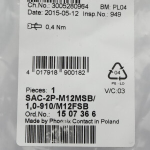 Phoenix Contact Bussystemkabel SAC-2P-M12MSB/1,0-910/M12FSB 1507366 OVP