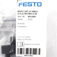 Festo Verteiler NEDY-L2R1-V1-M8G3-U-0.3L-M12W4-0.3R 8032867 OVP