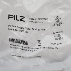 Pilz Anschlusskabel PSS67 Supply Cable IN sf,B,10m 380258 OVP