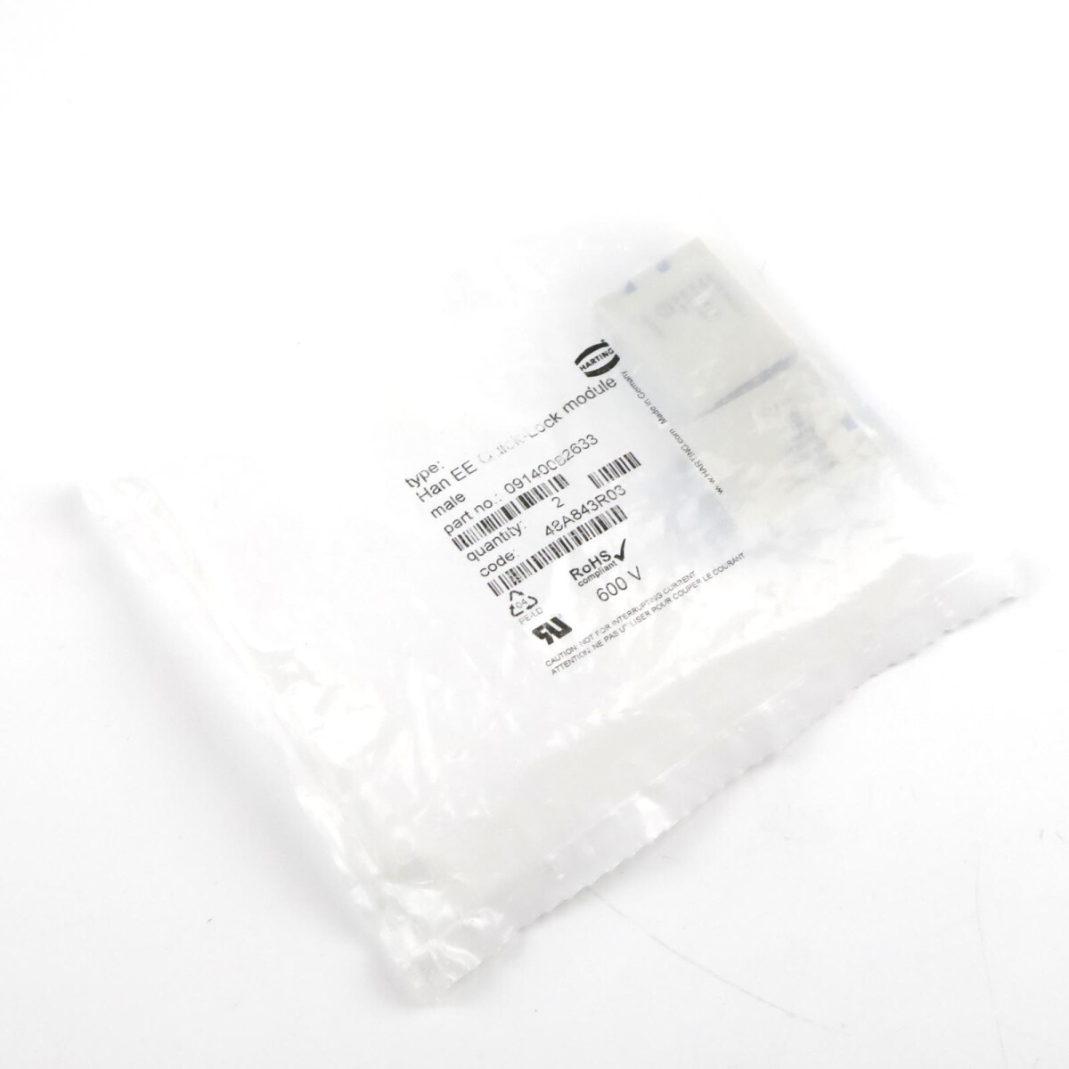 Harting Buchsenmodul Han EE Quick-Lock module, male 09140082