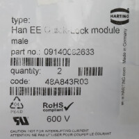 Harting Buchsenmodul Han EE Quick-Lock module, male 09140082633 (2Stk.) OVP