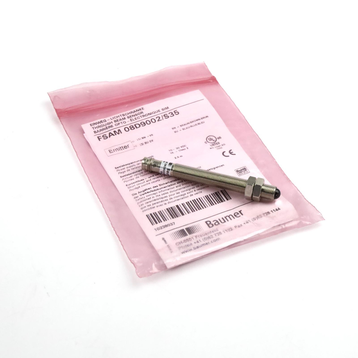 Baumer electric Sender Einweg-Lichtschranke FSAM 08D9002/S35