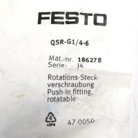 Festo Rotations-Steckverschraubung QSR-G1/4-6 186278 OVP