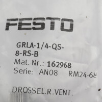 Festo Drossel-Rückschlagventil GRLA-1/4-QS-8-RS-B 162968 OVP