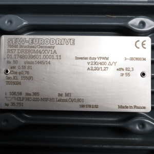 SEW Stirnrad-Getriebemotor R57 DRE80M4/XV1A 0,55kW i=106,58 NOV