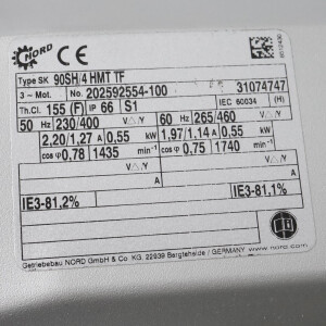 NORD Getriebemotor 90SH/4 HMT TF + 172.1F i=3,79 NOV