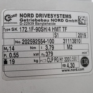 NORD Getriebemotor 90SH/4 HMT TF + 172.1F i=3,79 NOV