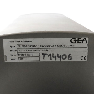 GEA Tuchenhagen Kreiselpumpe TP1020/2/50/120/1.5kW/DN/GO/50/40/EK/E/-/1/-/J/J/- GEB