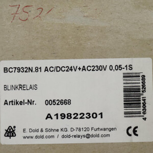E.Dold & Söhne KG Blinkrelais BC7932N.81 0052668 OVP