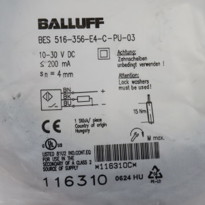 Balluff induktiver Sensor BES00UP BES 516-356-E4-C-PU-03 OVP
