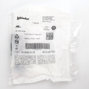 binder M12 Kabeldose 99 0436 25 05 OVP