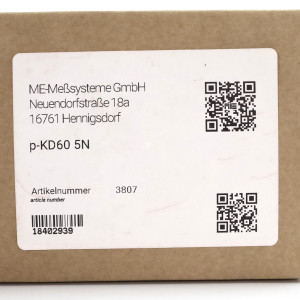 ME-Meßsysteme Biegebalken-Kraftsensor KD60 5N OVP