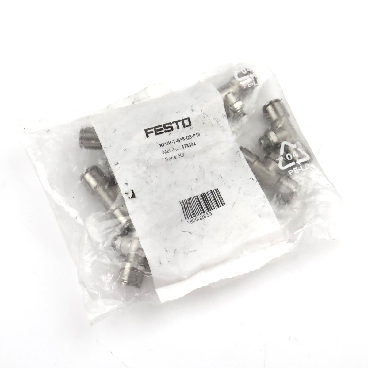 Festo T-Steckverbindung NPQH-T-G18-Q8-P10 578394 (10Stk.) OV