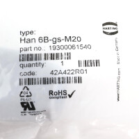 Harting Tüllengehäuse Han 6B-gs-M20 19300061540 OVP