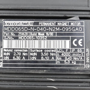 Rexroth Indramat Servomotor MDD065D-N-040-N2M-095GA0 259628 NOV