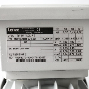 Lenze Motor MDFMABR071-32 + FLAI-SP Bg71 0,37/0,45/0,67kW NOV