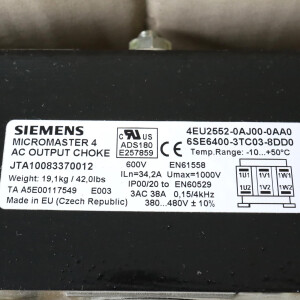 Siemens Micromaster 4 Ausgangsdrossel 6SE6400-3TC03-8DD0 NOV