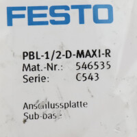 Festo Anschlussplatte PBL-1/2-D-MAXI-R 546535 OVP