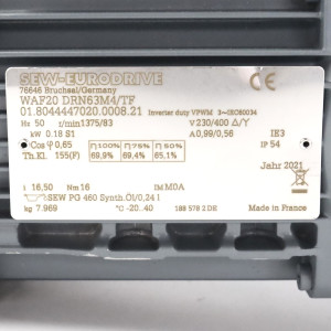 SEW Getriebemotor WAF20 DRN63M4/TF i=16,50 NOV