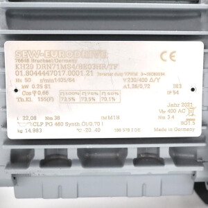 SEW Getriebemotor KH29 DRN71MS4/BE03HR/TF i:22,08 NOV