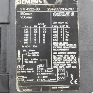 Siemens Schütz 3TF4322-0BB4 24VDC GEB