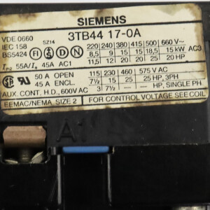 Siemens Schütz 3TB4417-0AM0 220V/50Hz 264V/60Hz GEB