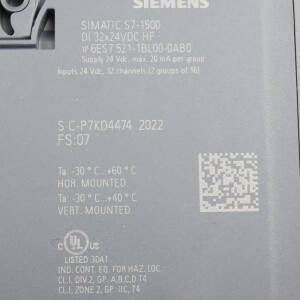 Simatic S7-1500 Digitaleingabemodul 6ES7521-1BL00-0AB0 FS:07/FW:V2.2.1 OVP