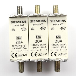 Siemens NH-Sicherungseinsatz 3NA3807 (3Stk.) NOV