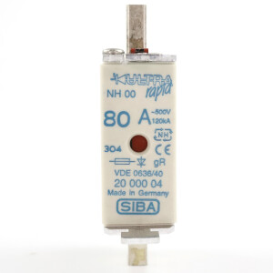 SIBA NH-Sicherungseinsatz 2000004 80A 500V NOV