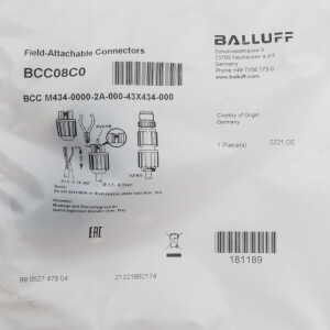 Balluff Steckverbinder BCC08C0 BCC M434-0000-2A-000-43X434-000 (4Stk.) OVP