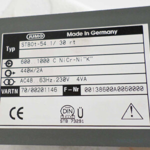 JUMO Temperaturwächter STBOt-54.1/30rt  600-1000°C OVP