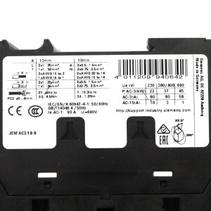 Siemens Leistungsschütz 3RT2038-1AB00 GEB