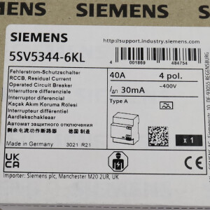 Siemens FI-Schutzschalter 5SV5344-6KL SIE