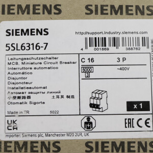 Siemens Leitungsschutzschalter 5SL6316-7 OVP
