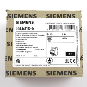 Siemens Leitungsschutzschalter 5SL6310-6 OVP