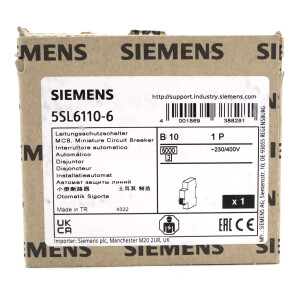 Siemens Leitungsschutzschalter 5SL6110-6 OVP