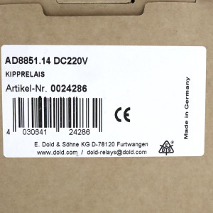 E.Dold & Söhne KG Kipprelais AD8851.14 DC220V 0024286 OVP