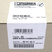 Phoenix Contact Marker f. Klemmen ZBM 6/WH:UNBEDRUCKT 5061222 (50Stk.) SIE