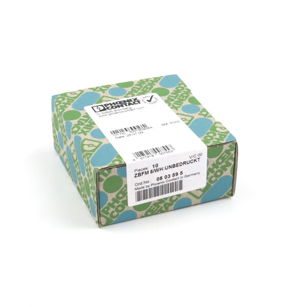 Phoenix Contact Zackbandmatte ZBFM 5/WH:UNBEDRUCKT 0803595 (10Stk.) SIE