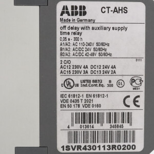 ABB Zeitrelais 1SVR430113R0200 CT-AHS GEB
