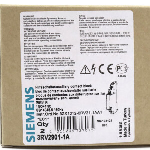 Siemens Hilfsschalter 3RV2901-1A (2Stk.) OVP