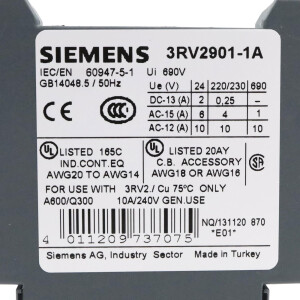 Siemens Hilfsschalter 3RV2901-1A (2Stk.) OVP