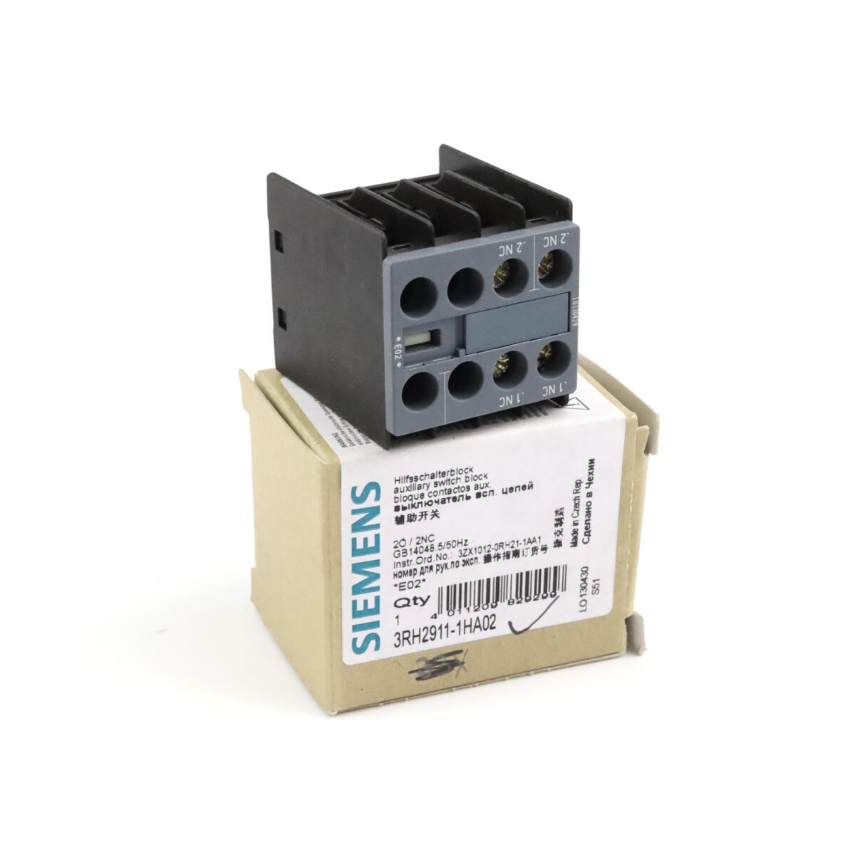 Siemens Hilfsschalterblock 3RH2911-1HA02 OVP