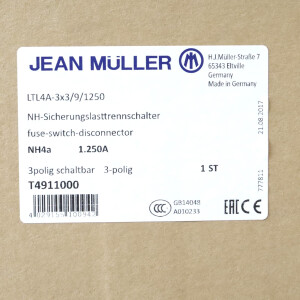 Jean Müller NH-Sicherungslasttrennschalter LTL4A-3X3/9/1250 T4911000 OVP